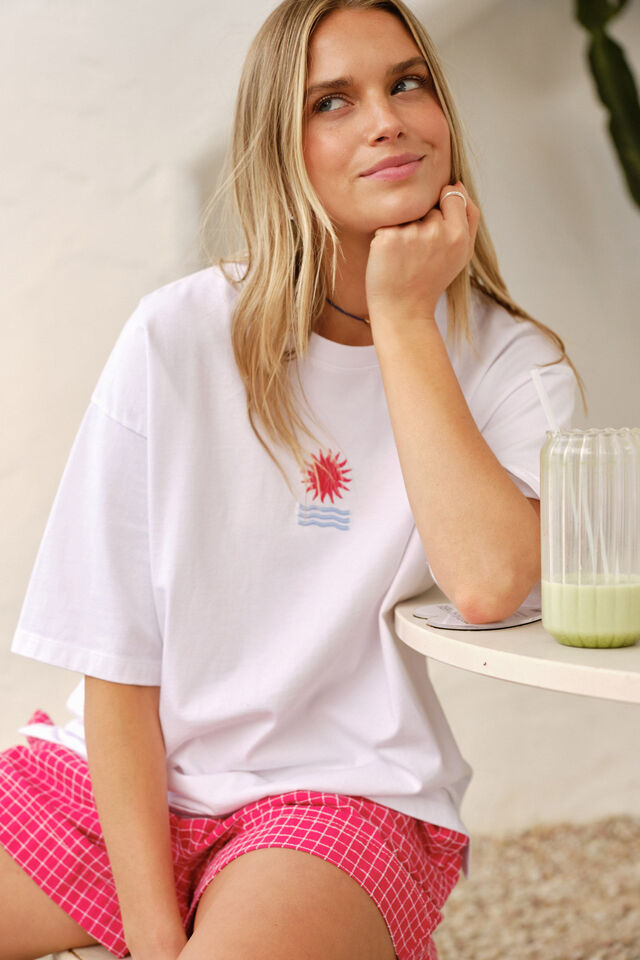 Tully Boyfriend Tee, HORIZON EMBROIDERY