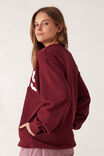 Isla Oversized Slouchy Crew, BURGUNDY HERITAGE LOGO - alternate image 3