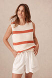 Mesh Knit Tank, EGGSHELL/WASHED RED STRIPE - alternate image 5