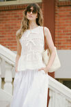 Sleeveless Tie Top, WHITE - alternate image 3