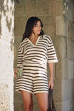 Molly Textured Stripe Short Sleeve Knit Tunic, CHOC STRIPE - alternate image 1