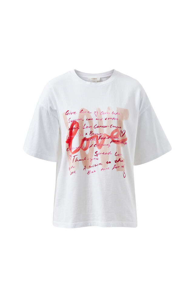 Ceres Life X Bhf Love Tee, WHITE/CORAL