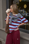 Stevie Slouchy Tee, BURGUNDY/SKY BLUE STRIPE - alternate image 5