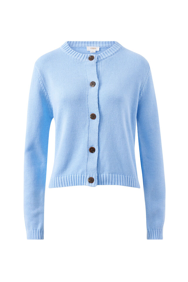 Nelly Long Sleeve Knit Cardi, CHINA BLUE