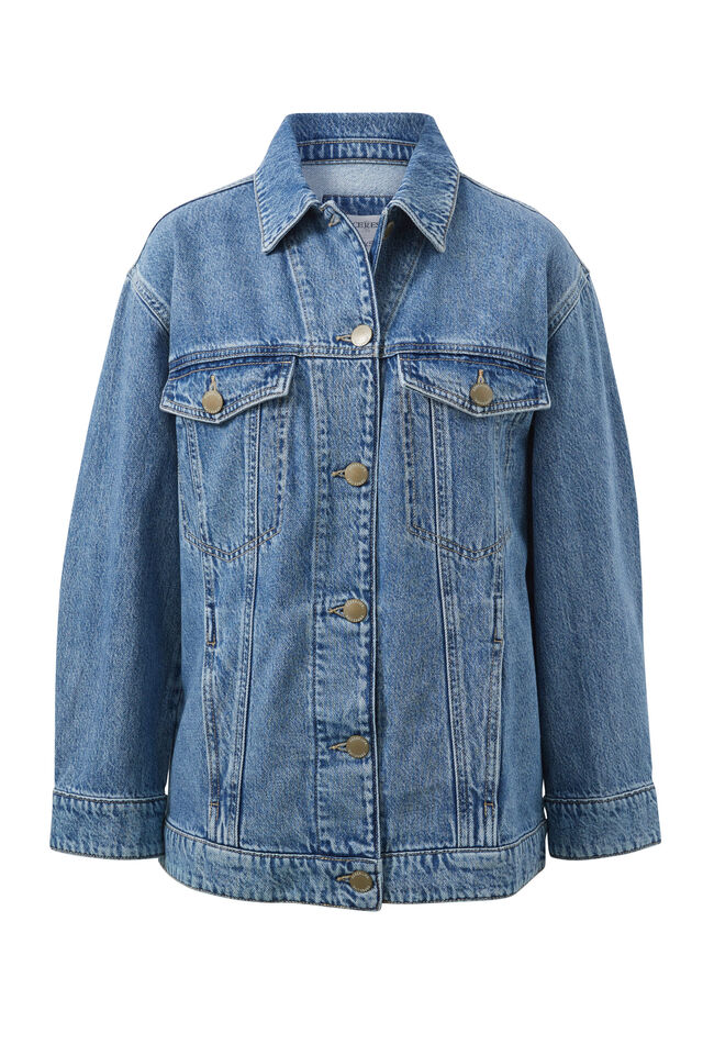 Oversized Denim Trucker, VINTAGE BLUE