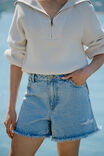 Vintage Denim Short, VINTAGE BLUE DISTRESS - alternate image 1