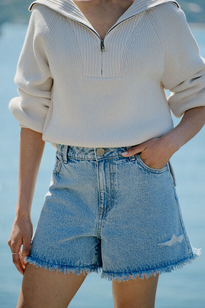 Vintage Denim Short, VINTAGE BLUE DISTRESS
