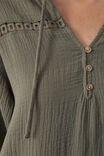 Button Up Mini Dress, SOFT KHAKI - alternate image 5