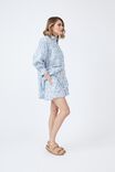 Oversized Gathered Shirt In Rescue Fabric, BLUE FLORAL - alternate image 5