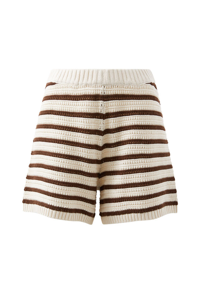 Molly Textured Knit Short, CHOC STRIPE