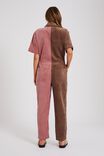 Short Sleeve Jumpsuit In Rescue Cord, PINK COFFEE - alternate image 3