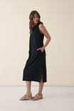 Sleeveless Tee Midi Dress, BLACK - alternate image 4