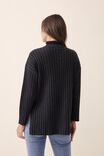 Soft Knit Split Hem Tunic In Recycled Blend, CHARCOAL MARLE - alternate image 3