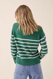 Soft Knit Classic V In Recycled Blend, LAWN GREEN OATMEAL STRIPE - alternate image 3