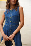 Hazel Sleeveless Midi Shirt Dress, CASPIAN BLUE - alternate image 4