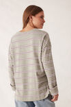 Slouchy Long Sleeve  Tee, SOFT SAGE RETRO STRIPE - alternate image 2