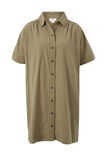 Mini Shirt Dress, FIG GREEN TEXTURED COTTON - alternate image 2