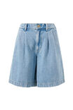 Sylvie Longline Pleat Denim Short, VINTAGE BLUE - alternate image 2