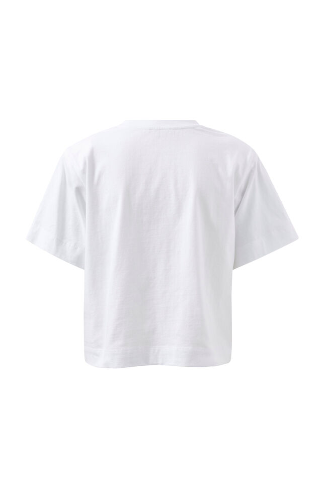 Boxy Shoulder Tee, WHITE