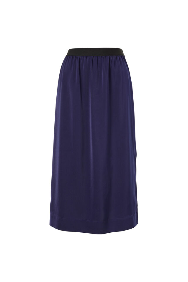 Satin Slip Skirt With Recycled Fibres, MIDNIGHT
