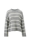 Lila Oversized Knit Crew, GREY MARLE STRIPE - example image 2
