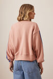 Sasha Sporty Slouchy Crew, PINK CLAY WASHED NAVY SIDE STRIPE - alternate image 4