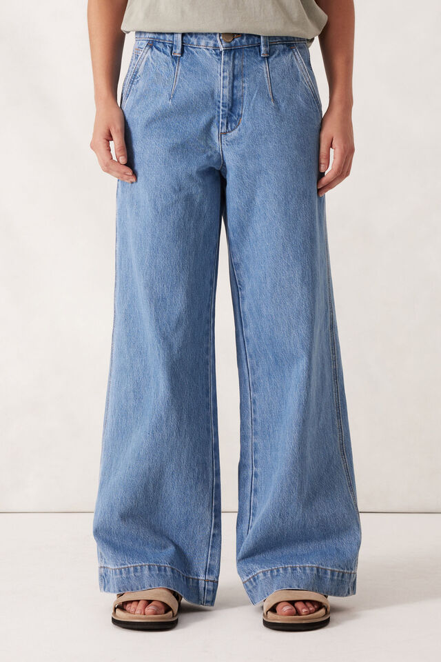 Side Pocket Dart Jean, VINTAGE BLUE
