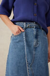 Tie Waist Denim Maxi Skirt, FRESH INDIGO - alternate image 6