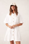 Short Sleeve Tiered Pocket Shirt Dress, FRESH ECRU - alternate image 5