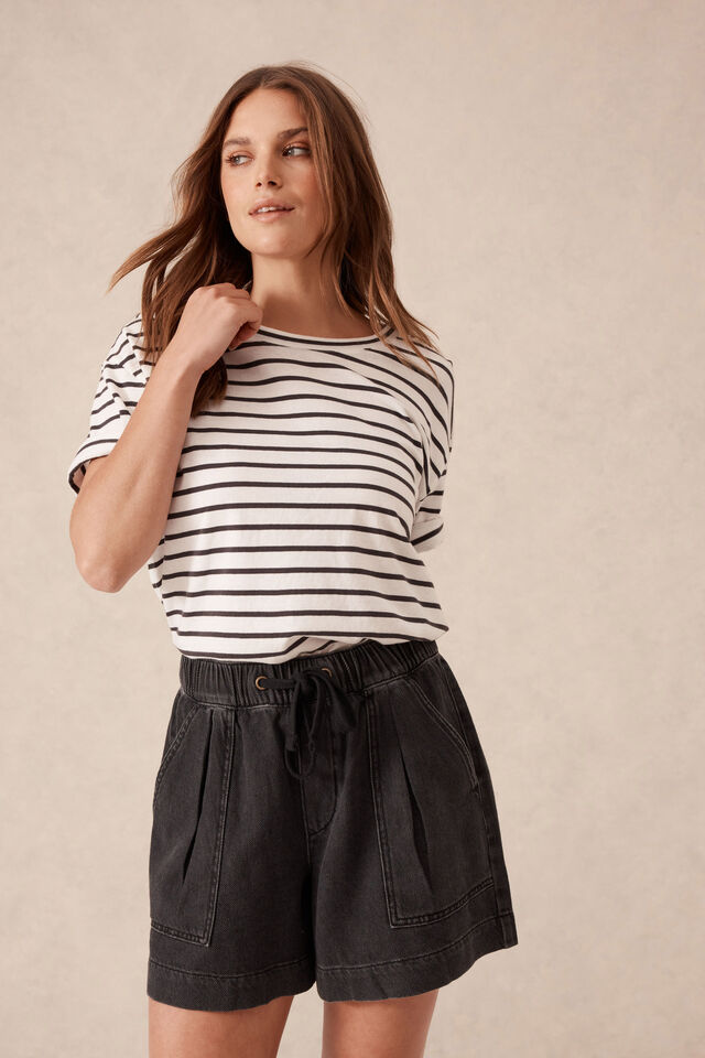 Darcy Relaxed Everyday Short, VINTAGE BLACK TWILL