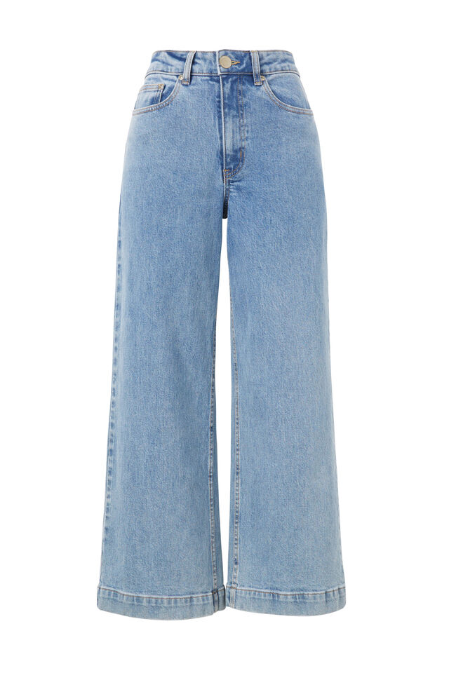 Wide Leg Jean In Organic Cotton, VINTAGE BLUE