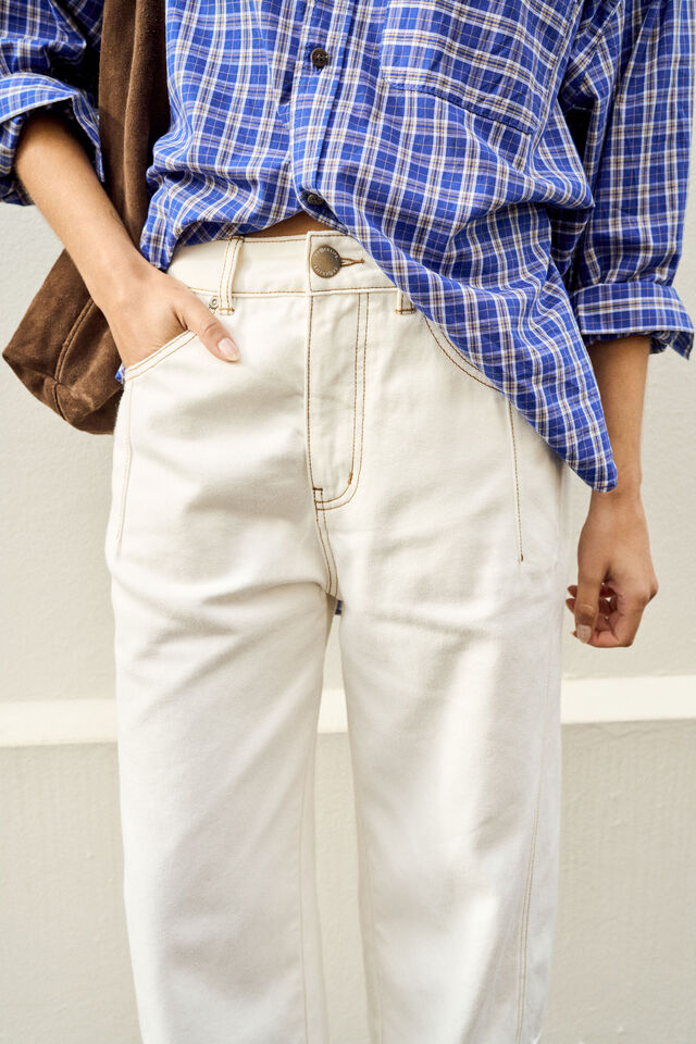Demi Barrel Jean, ECRU