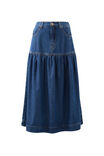 Drop Waist Denim Midi Skirt, CASPIAN BLUE - alternate image 2