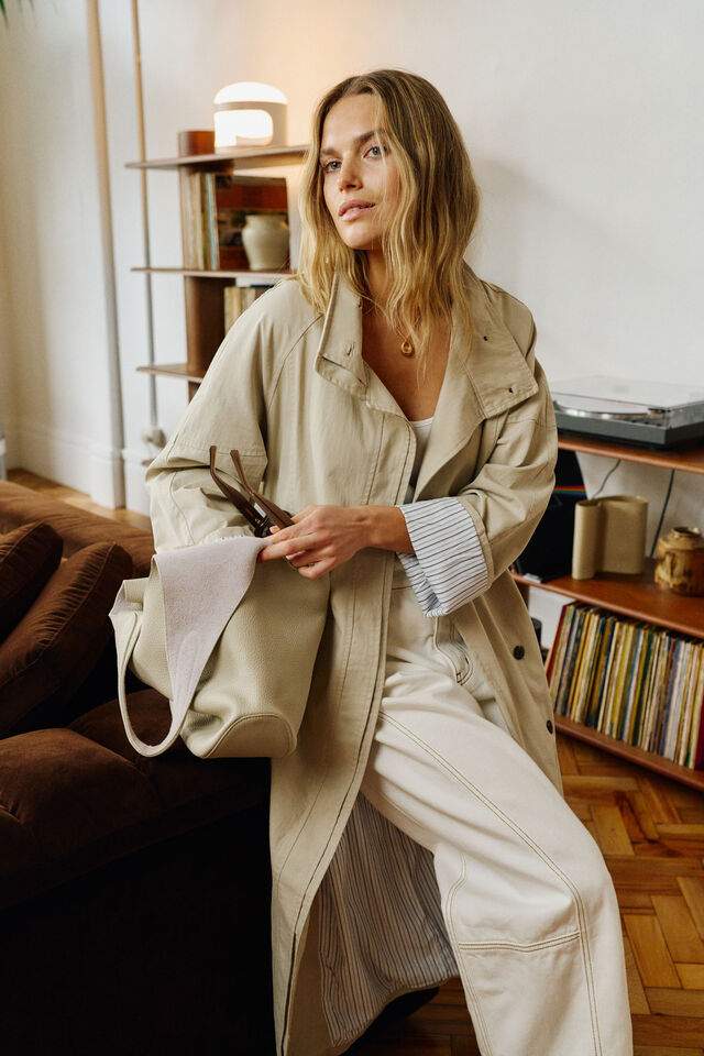 Rowan Longline Jacket, STONE