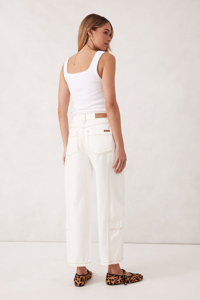 Darted Barrel Jean, FRESH ECRU