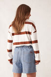 Billie Pleat Front Short, BLUE HERRINGBONE - alternate image 3