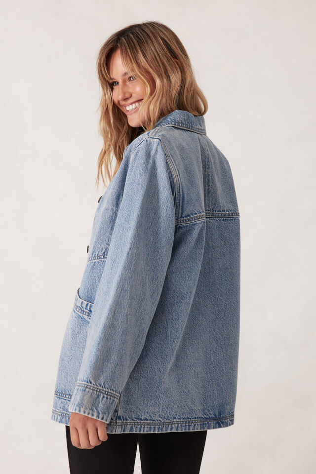 Ava Chore Shacket, VINTAGE BLUE