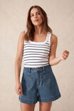Esther Denim Patch Pocket Short, FRESH INDIGO - alternate image 5