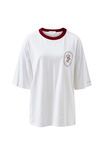 Liv Oversized Tee, WHITE/BURGUNDY SPORT CLUB - alternate image 2