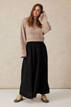 Poplin Maxi Skirt, BLACK - alternate image 1