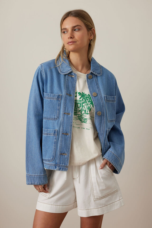 Hannah Denim Jacket, VINTAGE BLUE