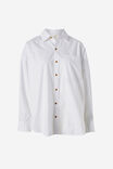Peta Oversized Shirt, WHITE ORGANIC COTTON - alternate image 2