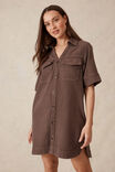 Relaxed Shirt Dress, MOCHA TWILL - alternate image 6