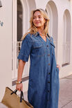 Sloane Short Sleeve Midi Dress, TRUE INDIGO - example image 6