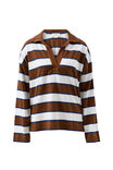 Shelby Slouchy Rugby Top, TOFFEE/WHITE/HERITAGE NAVY - alternate image 2