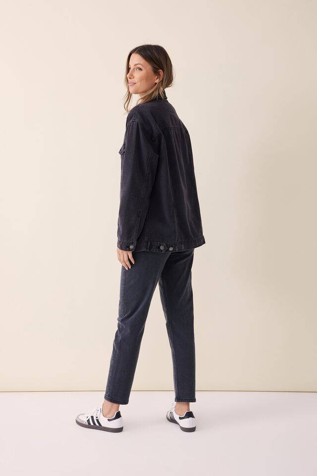 Oversized Denim Jacket, RESCUE BLACK WASH