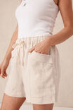 Panelled Pull On Short, NATURAL LINEN - alternate image 4