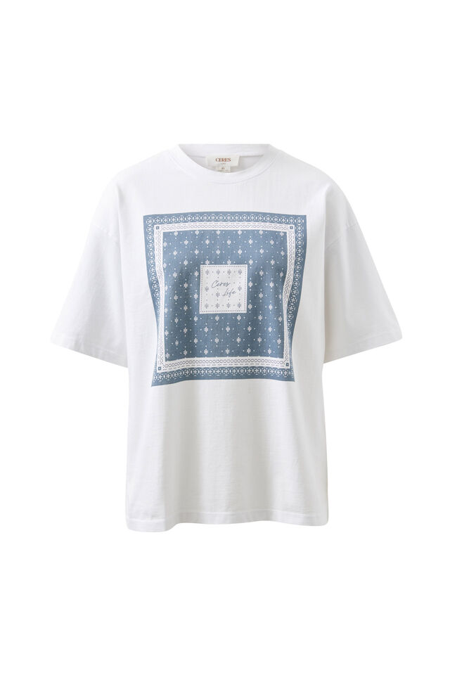 Tully Boyfriend Tee, MOONLIGHT BANDANA PRINT