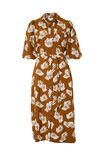 Puff Sleeve Midi Shirt Dress, NUTMEG LEAF TEXTURED ORGANIC COTTON - alternate image 2