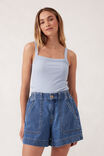 Square Neck Rib Singlet, CHALK BLUE - alternate image 4